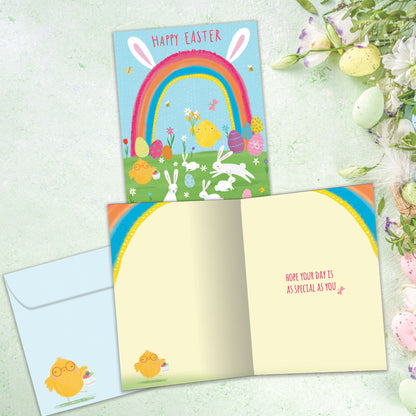 Rainbow Bunnies Easter Card