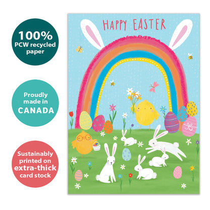 Rainbow Bunnies Easter Card