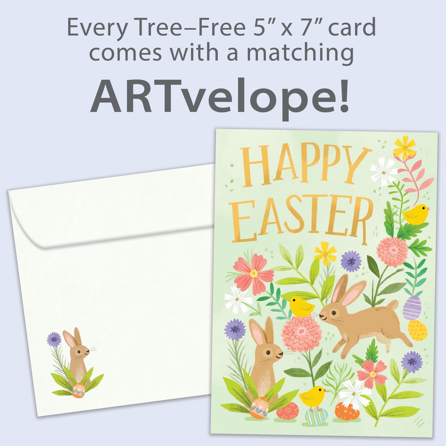 Floral Bunnies Easter Card