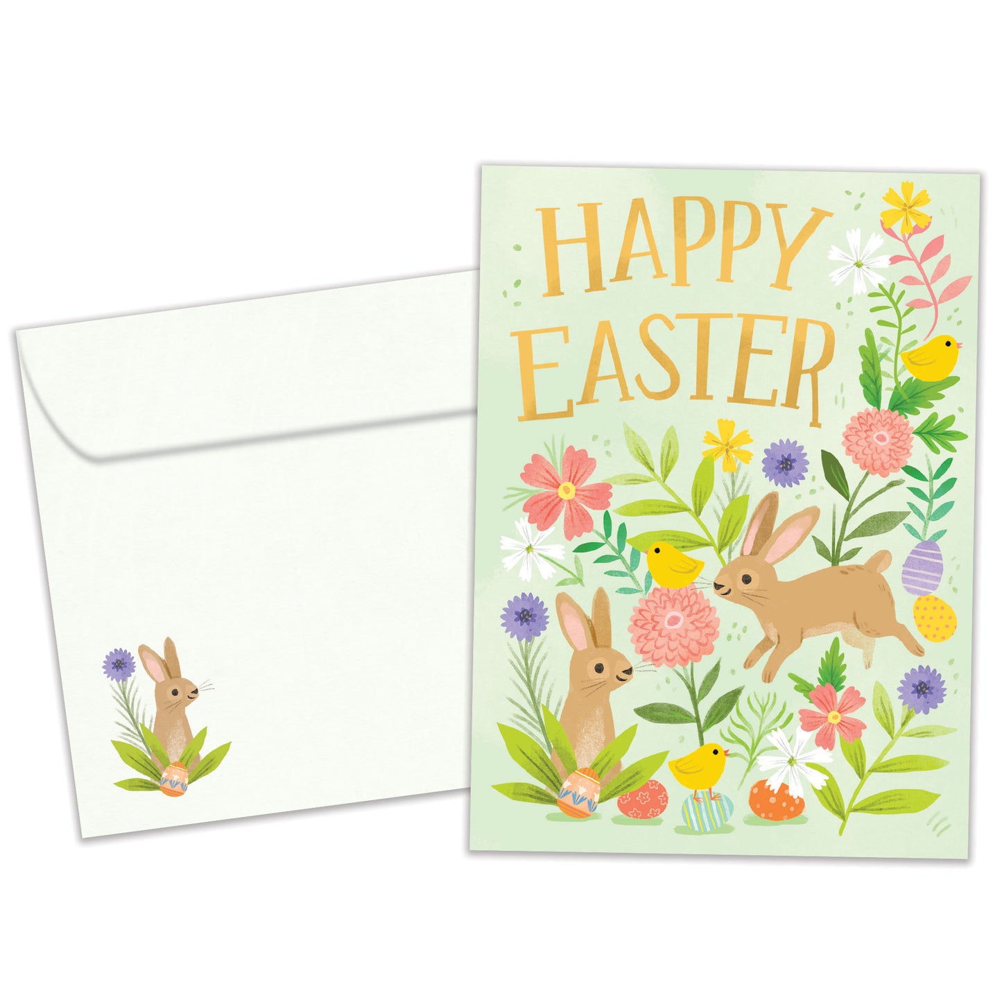 Floral Bunnies Easter Card