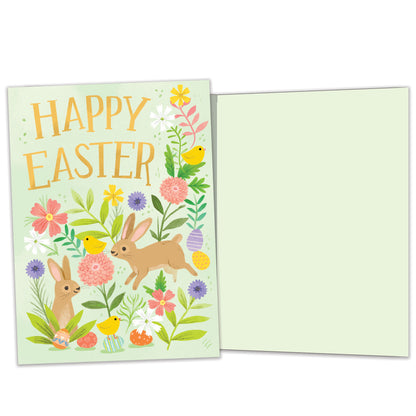 Floral Bunnies Easter Card