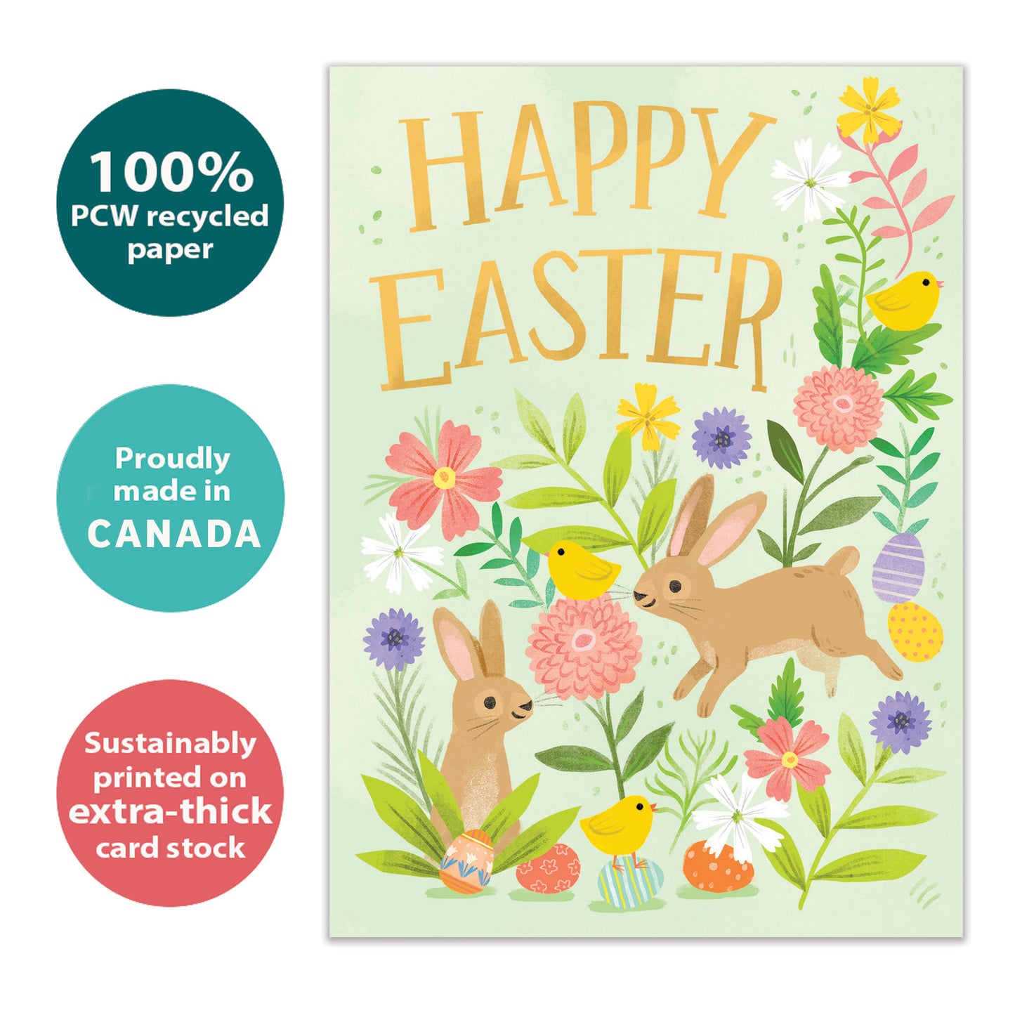 Floral Bunnies Easter Card