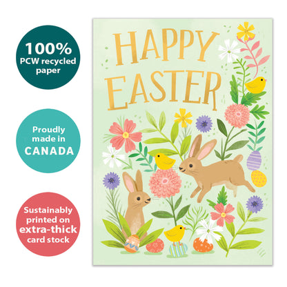 Floral Bunnies Easter Card