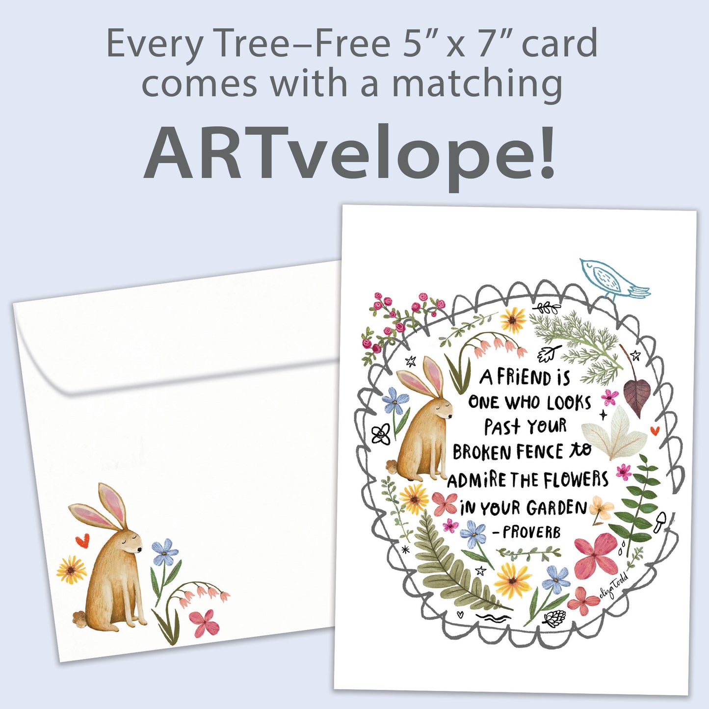 Fence and Garden Just Because Card