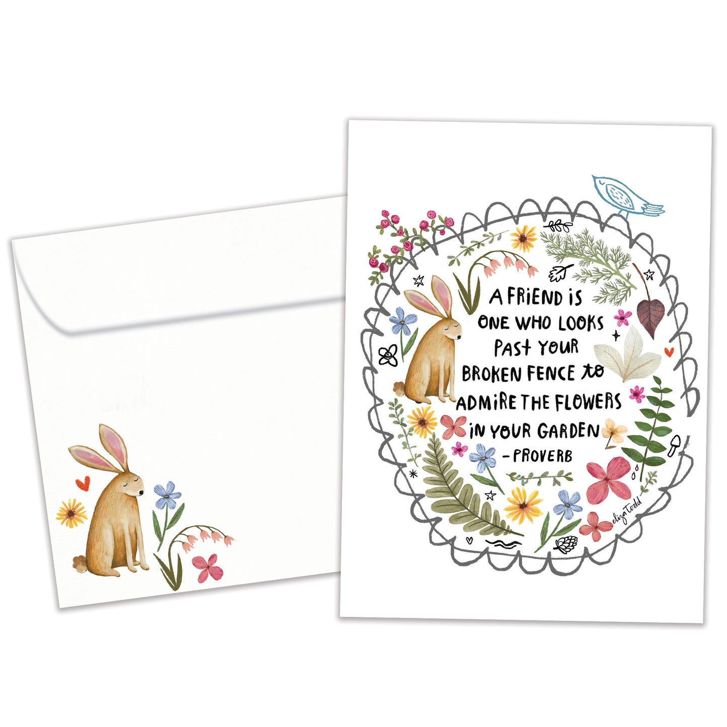 Fence and Garden Just Because Card