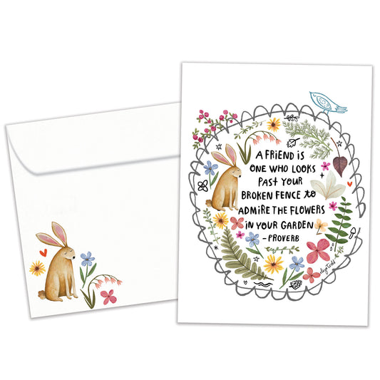 Fence and Garden Just Because Card