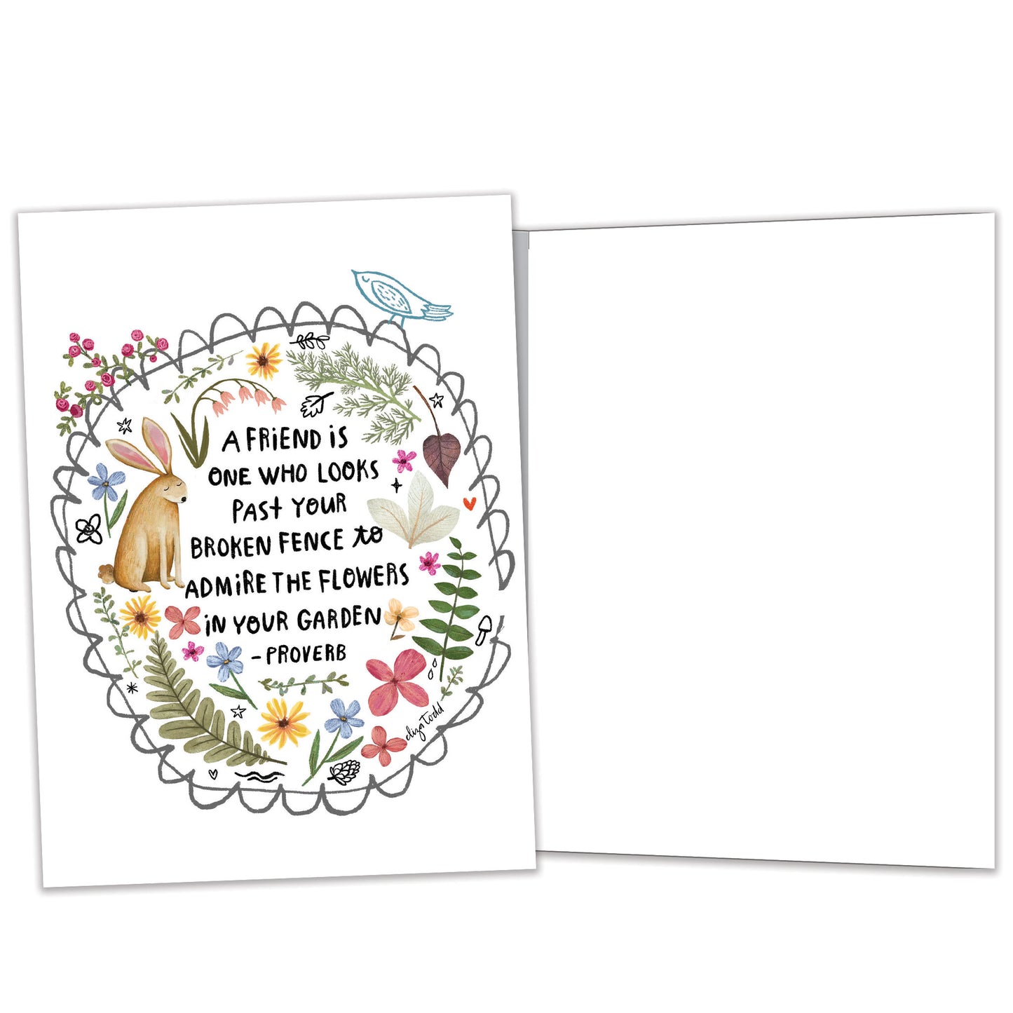 Fence and Garden Just Because Card