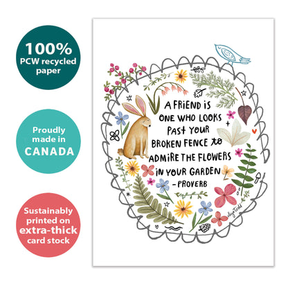 Fence and Garden Just Because Card