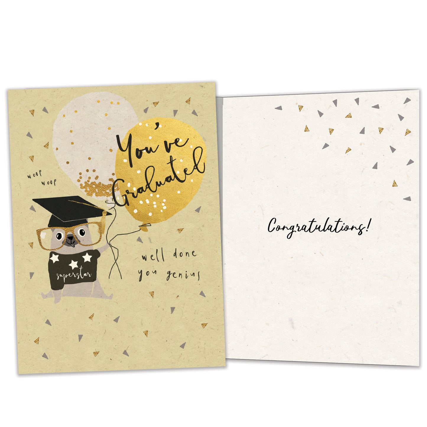 Genius Pug Graduation Card