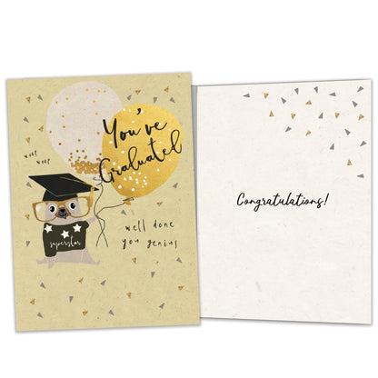 Genius Pug Graduation Card