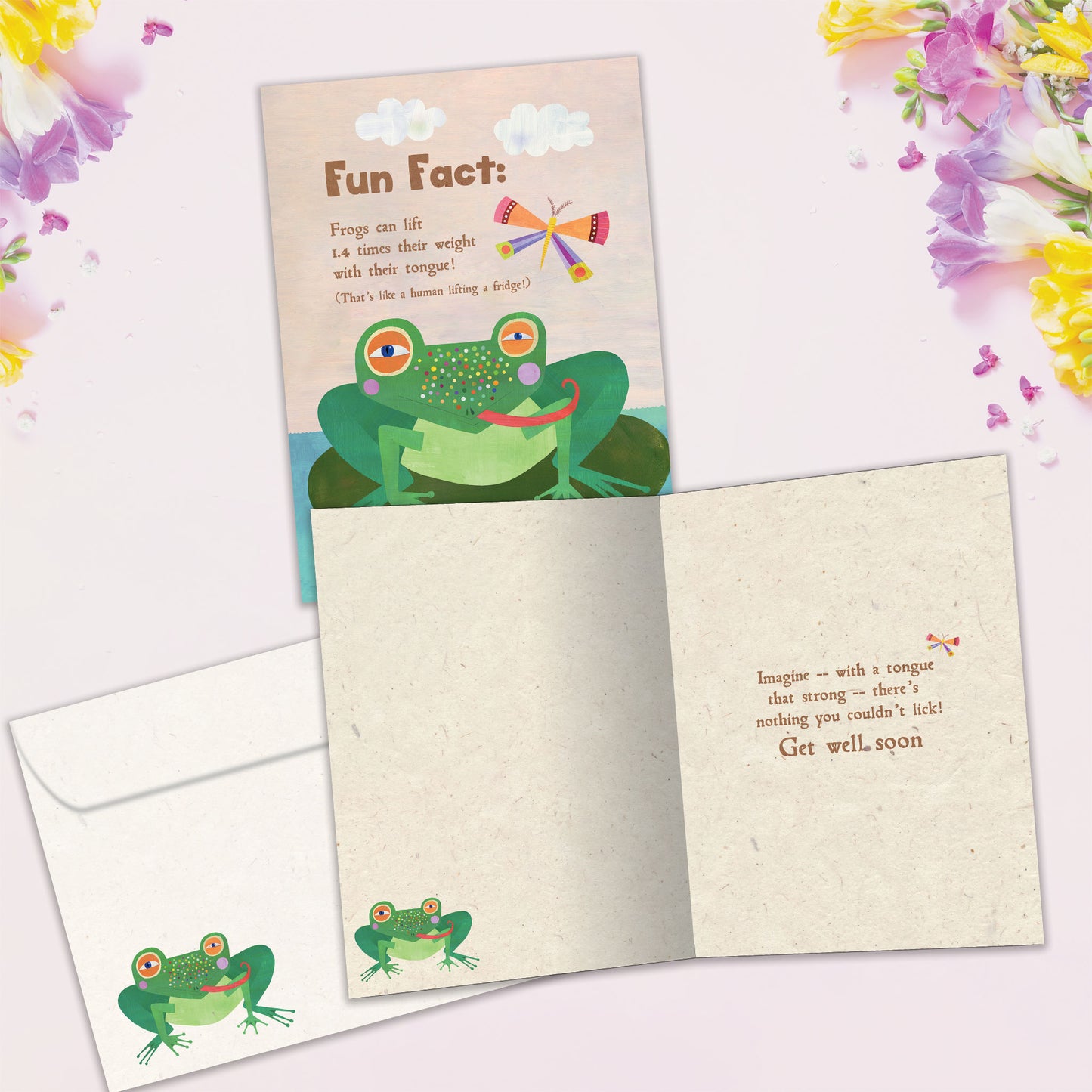 Frog Tongue Fun Fact Get Well Card