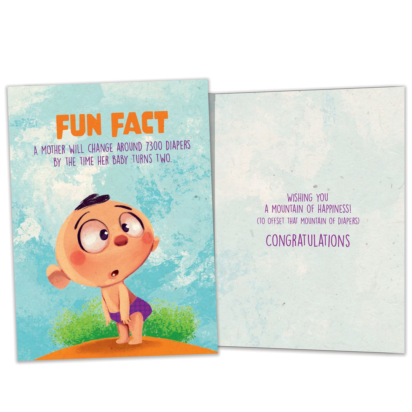 Diapers Fun Fact New Baby Card