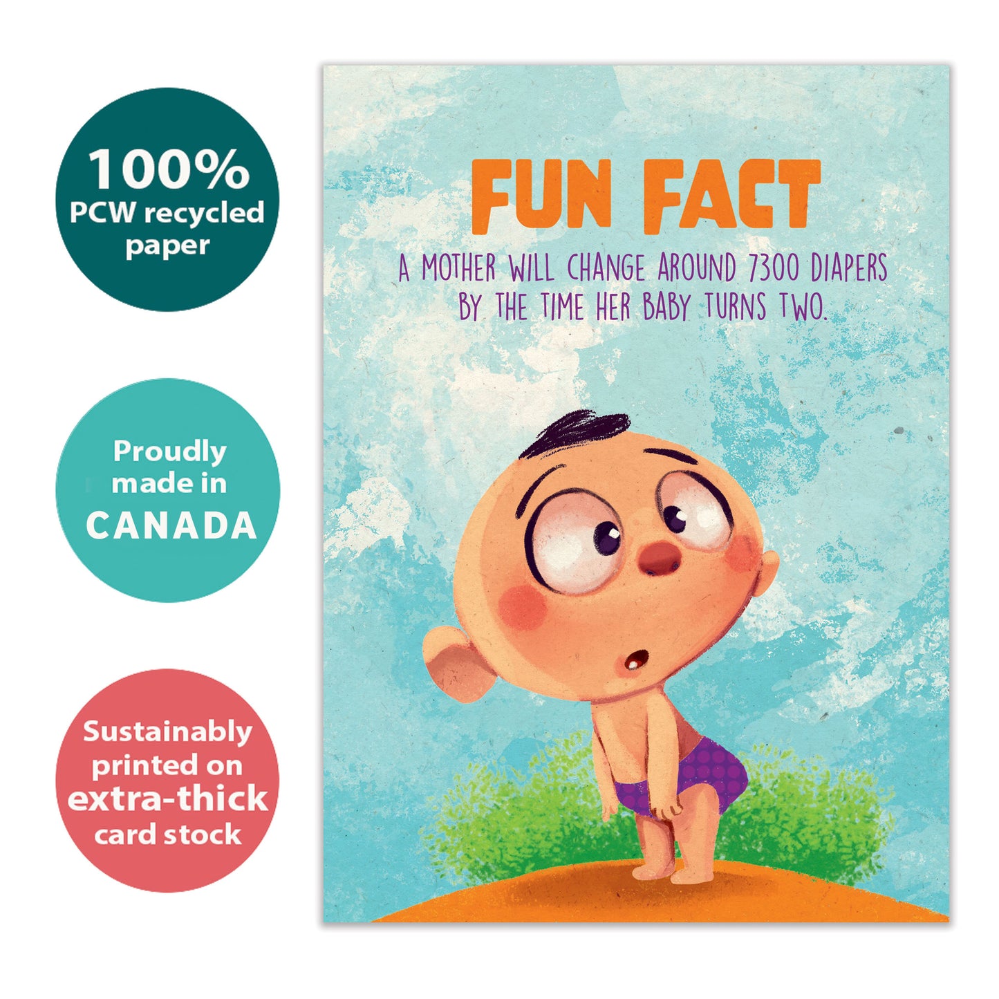 Diapers Fun Fact New Baby Card