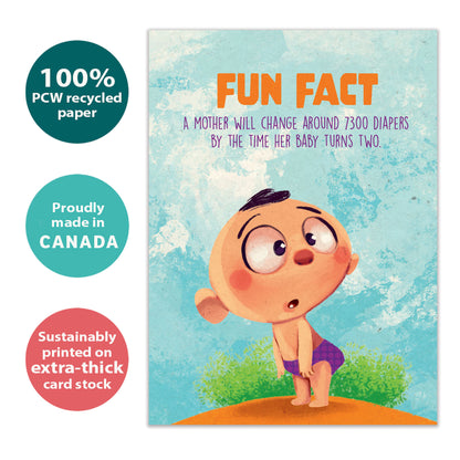 Diapers Fun Fact New Baby Card