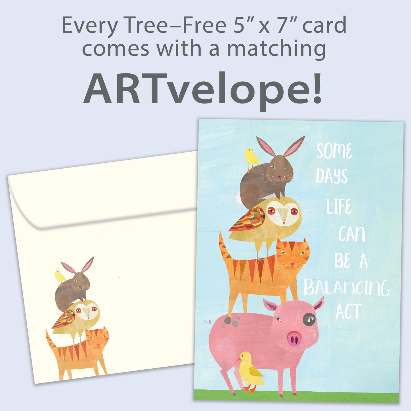 Balancing Animals Encouragement Card