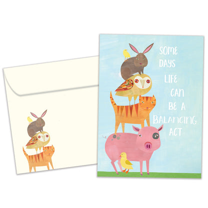 Balancing Animals Encouragement Card