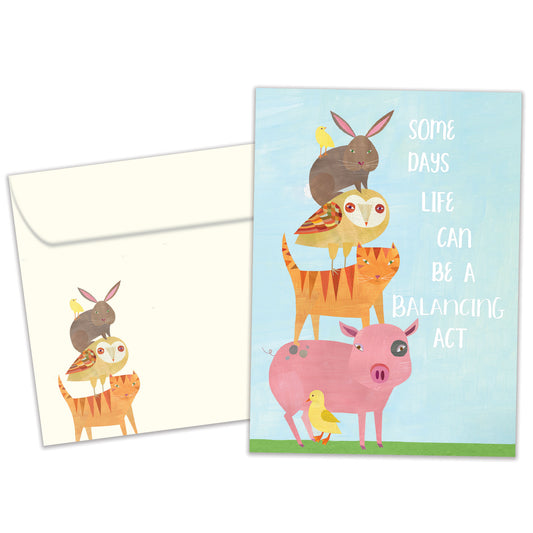 Balancing Animals Encouragement Card