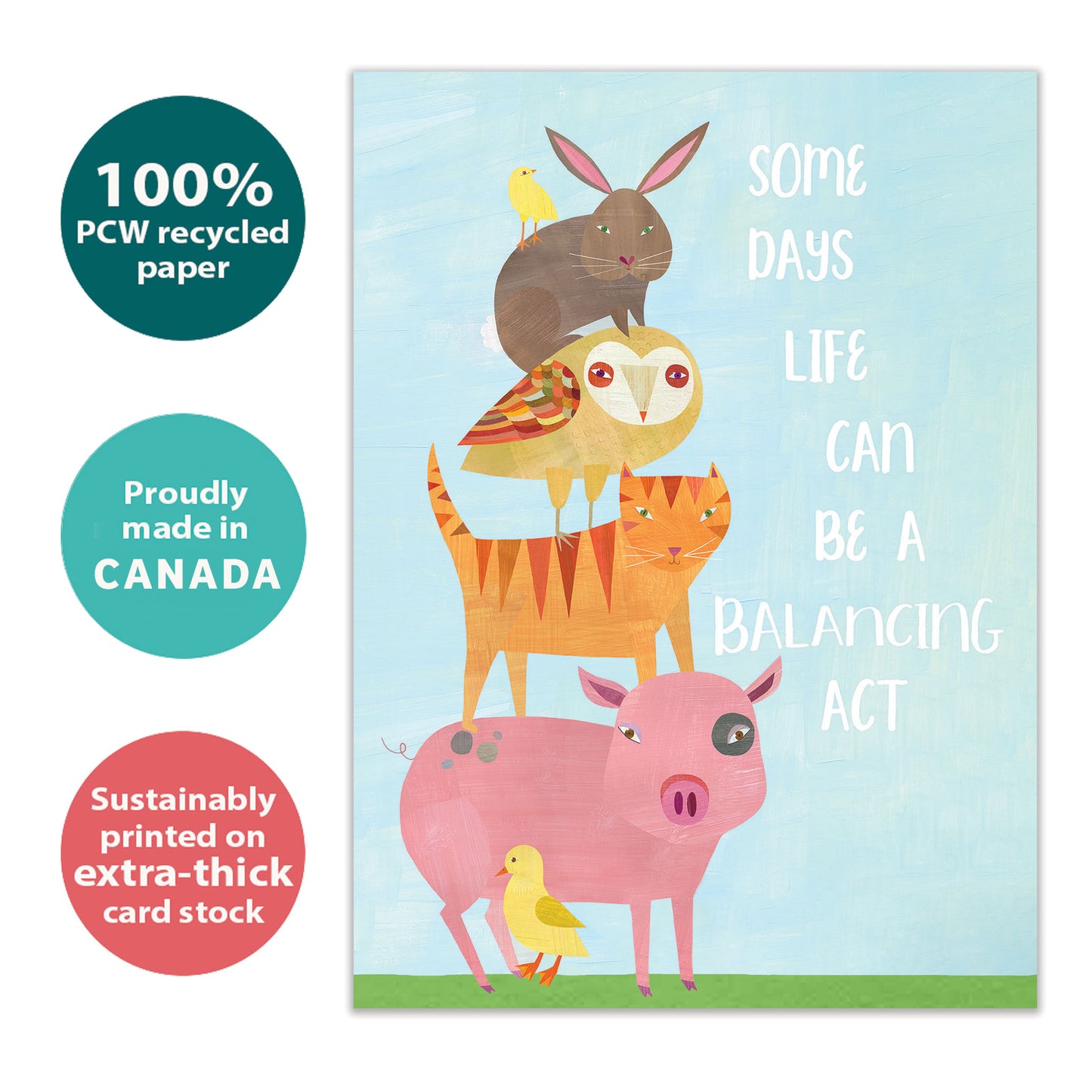 Balancing Animals Encouragement Card