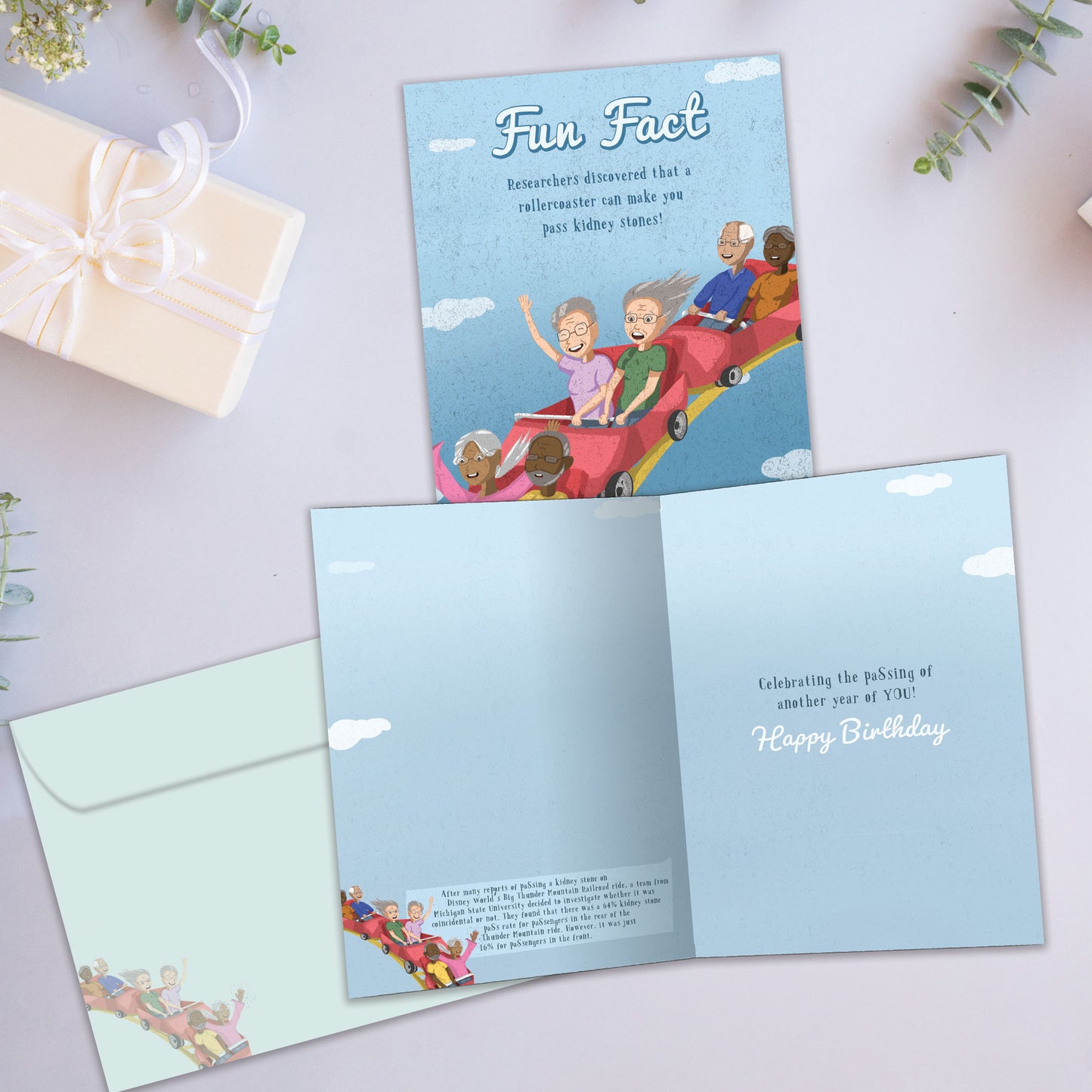 Roller Stones Fun Fact Birthday Card