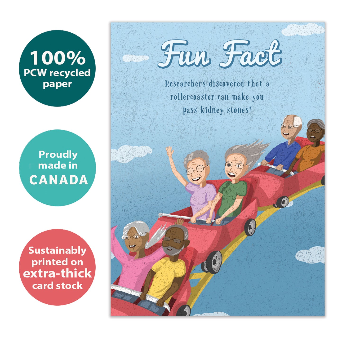 Roller Stones Fun Fact Birthday Card