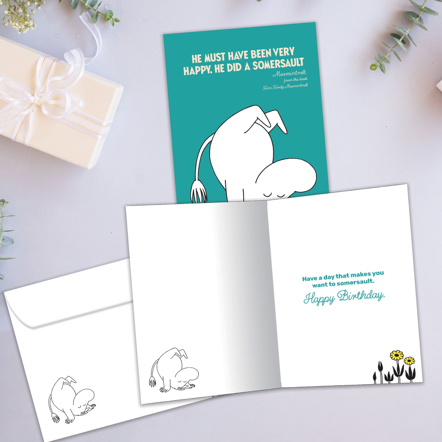 Somersault Moomin Birthday Card