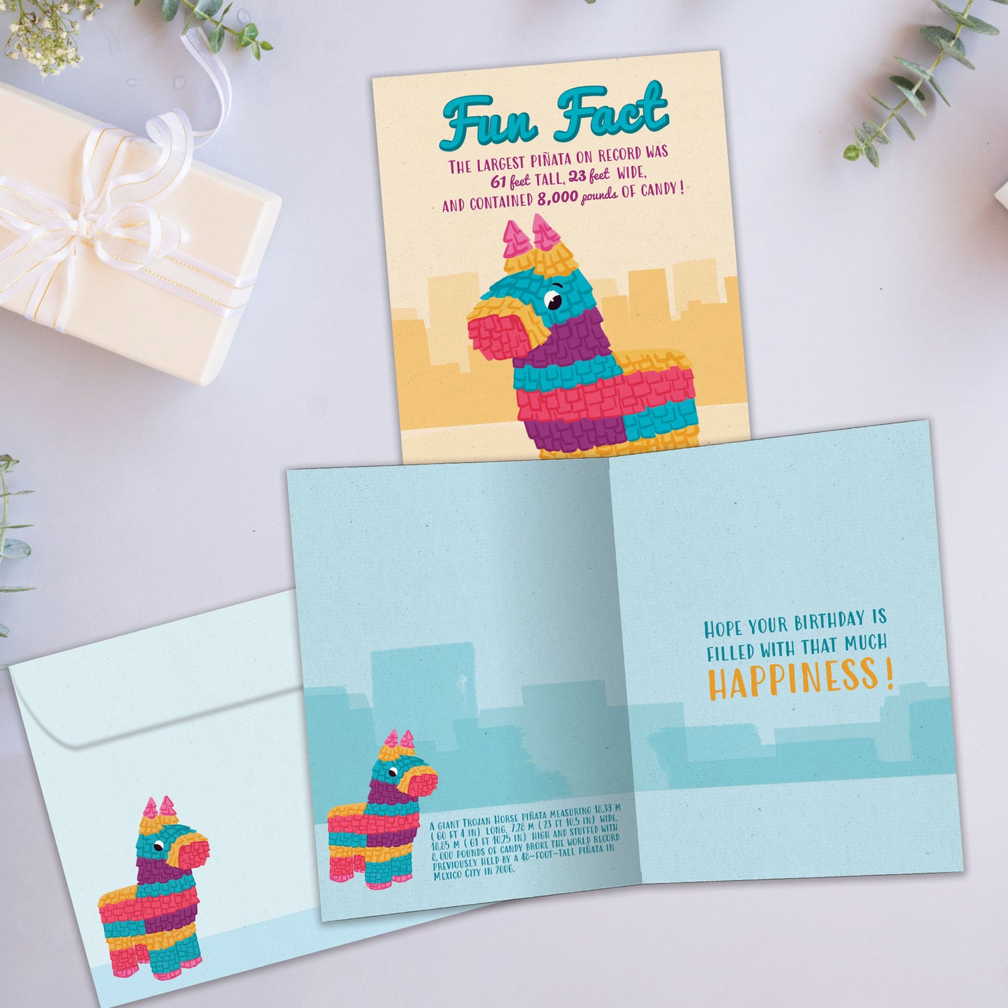Pinata Fun Fact Birthday Card