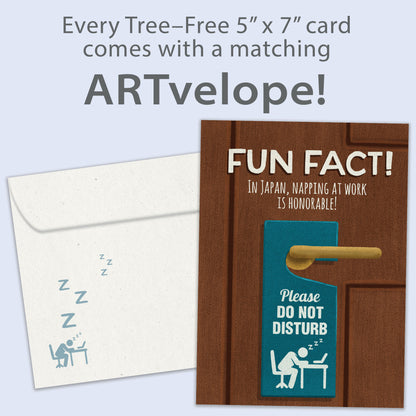 Napping At Work Fun Fact Retirement Card