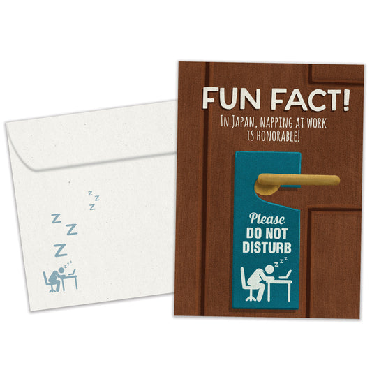 Napping At Work Fun Fact Retirement Card