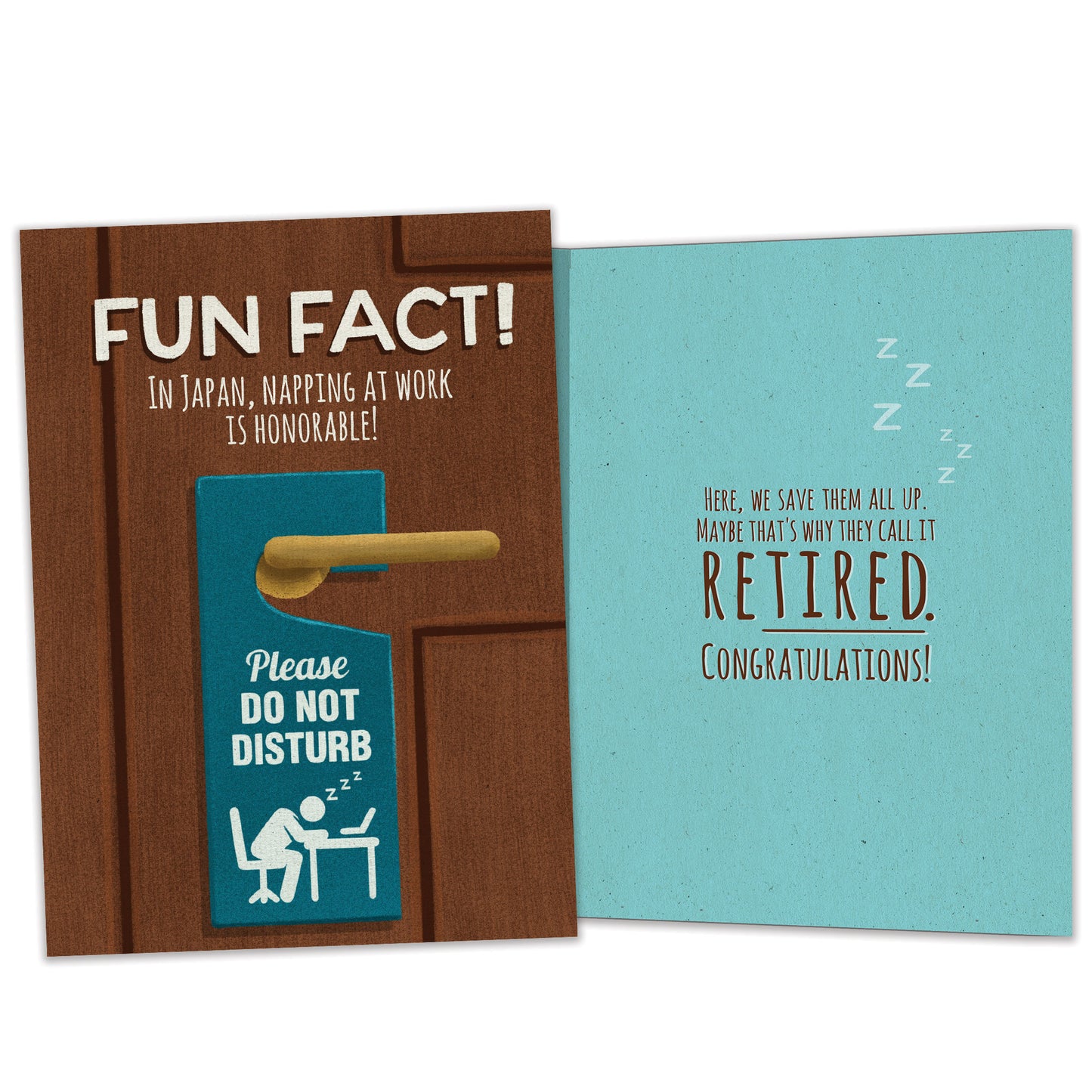 Napping At Work Fun Fact Retirement Card