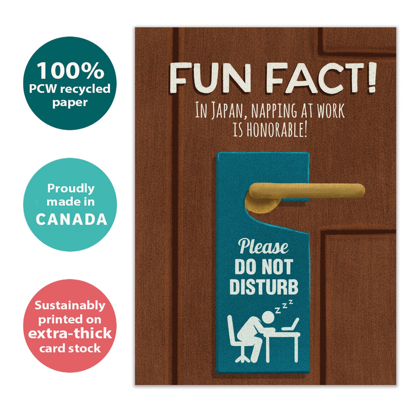 Napping At Work Fun Fact Retirement Card
