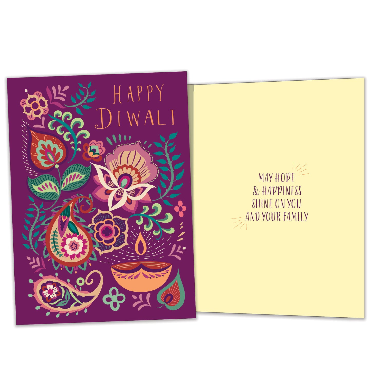 Floral Candles Diwali Card