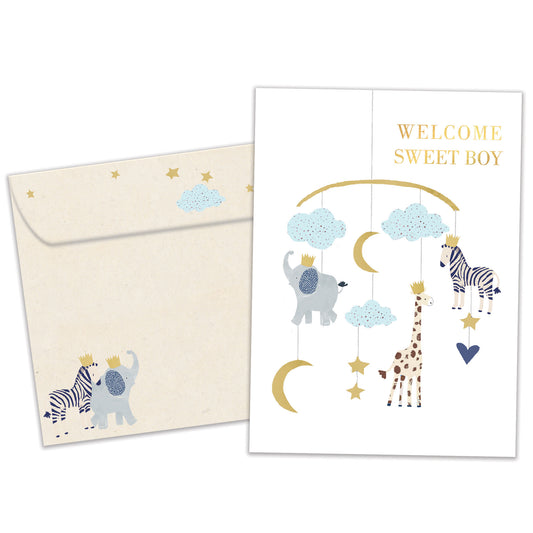 Welcome Sweet Boy New Baby Card