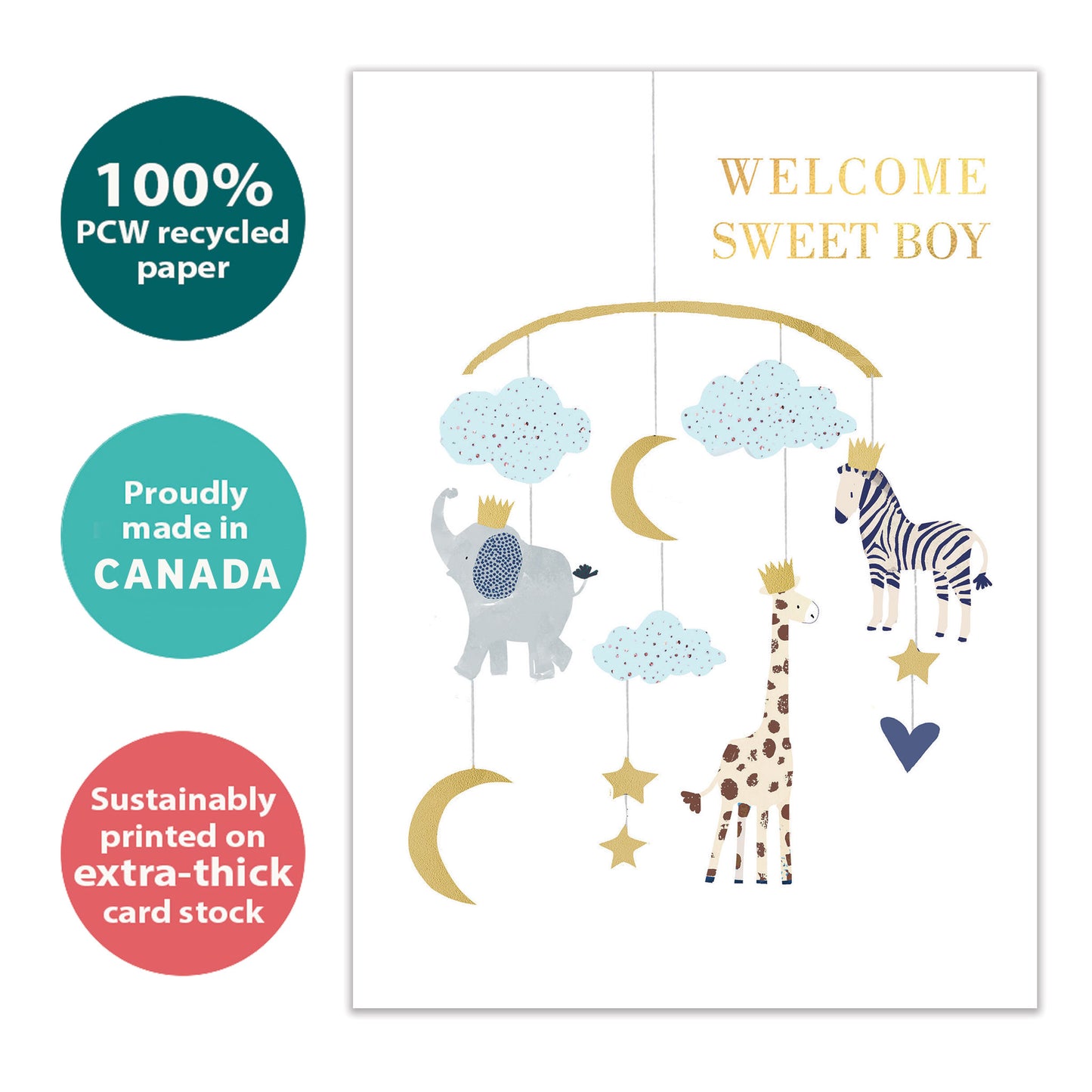 Welcome Sweet Boy New Baby Card
