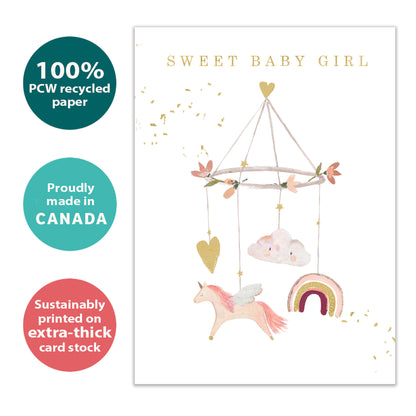 Sweet Baby Girl New Baby Card