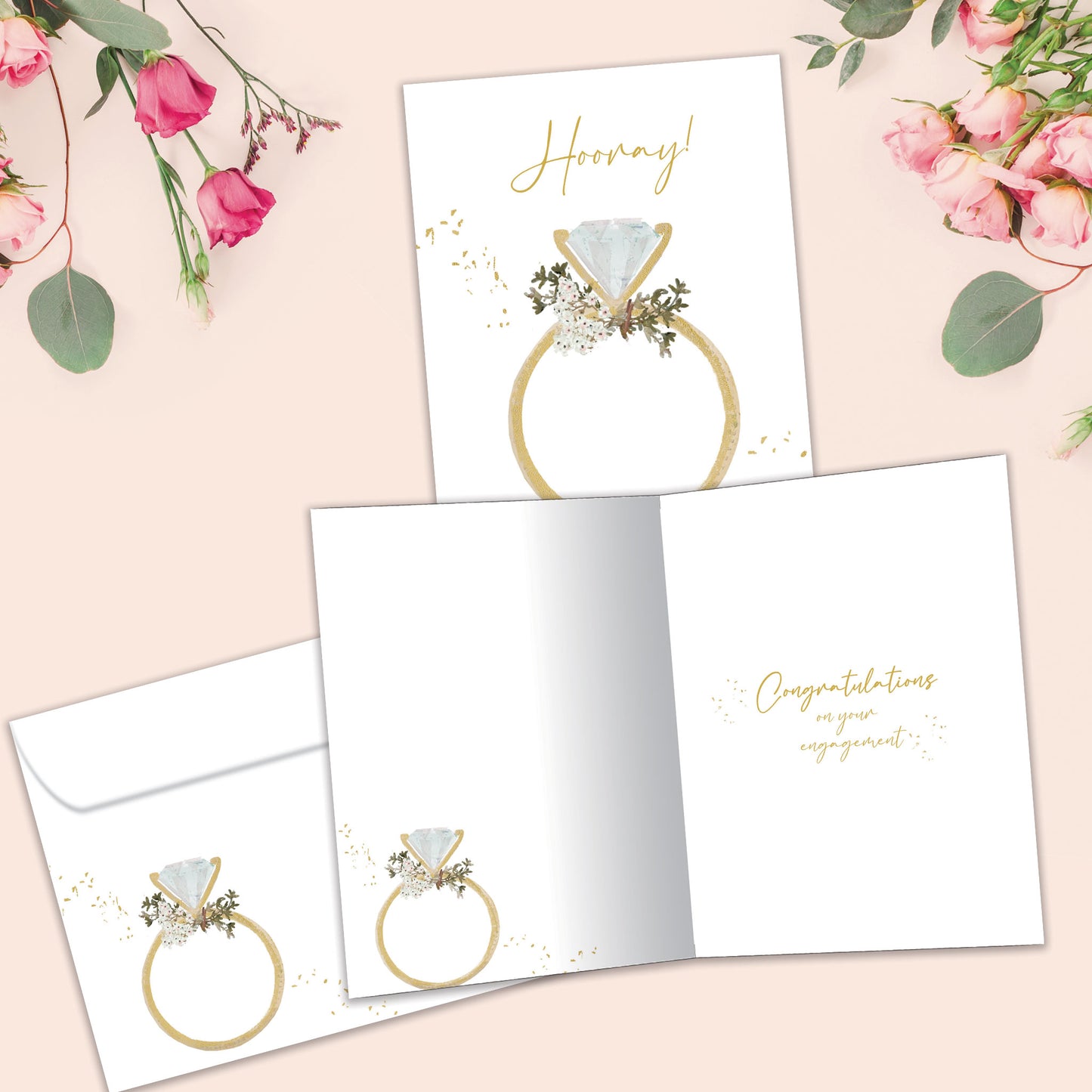 Hooray Ring Engagement Card