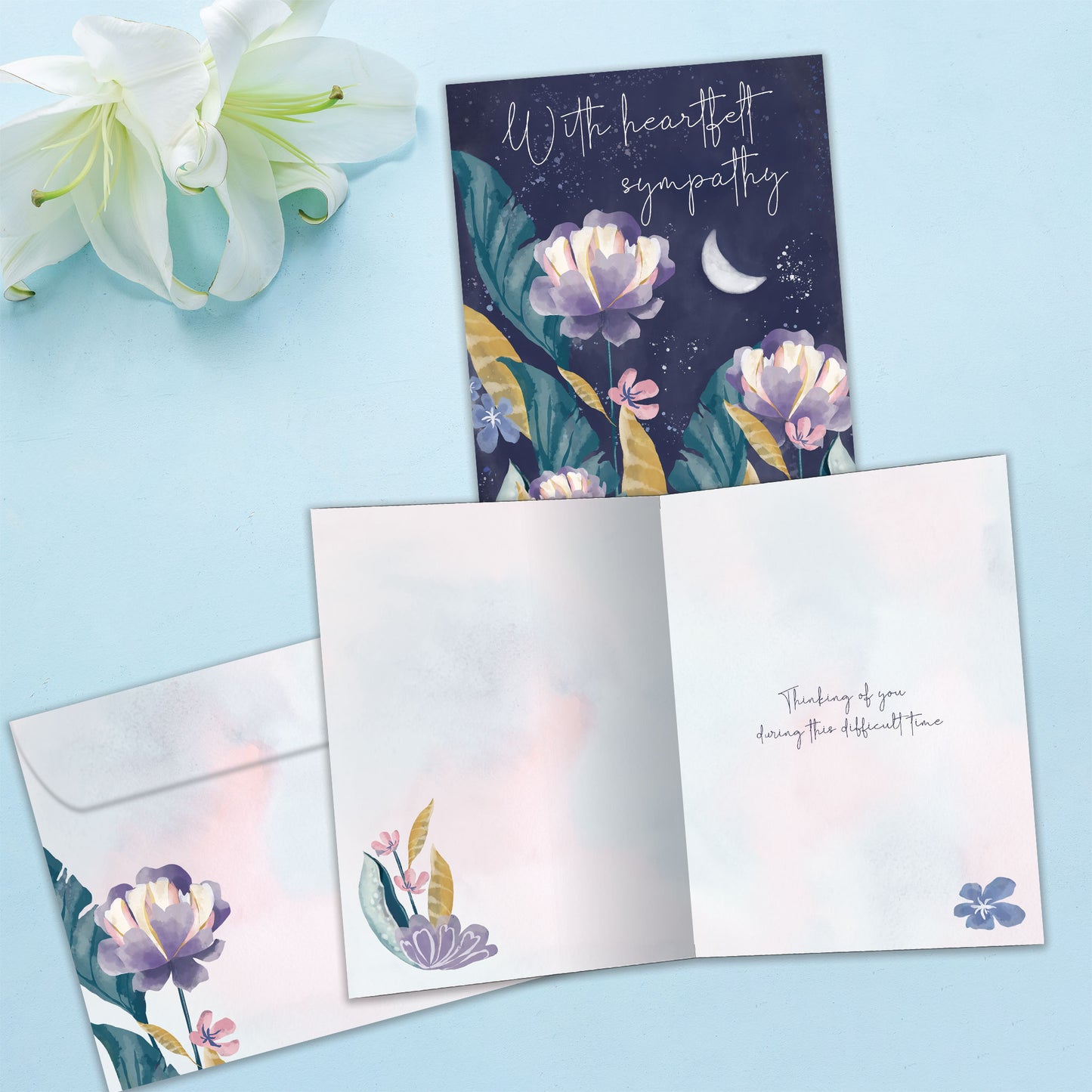Heartfelt Moon Sympathy Card