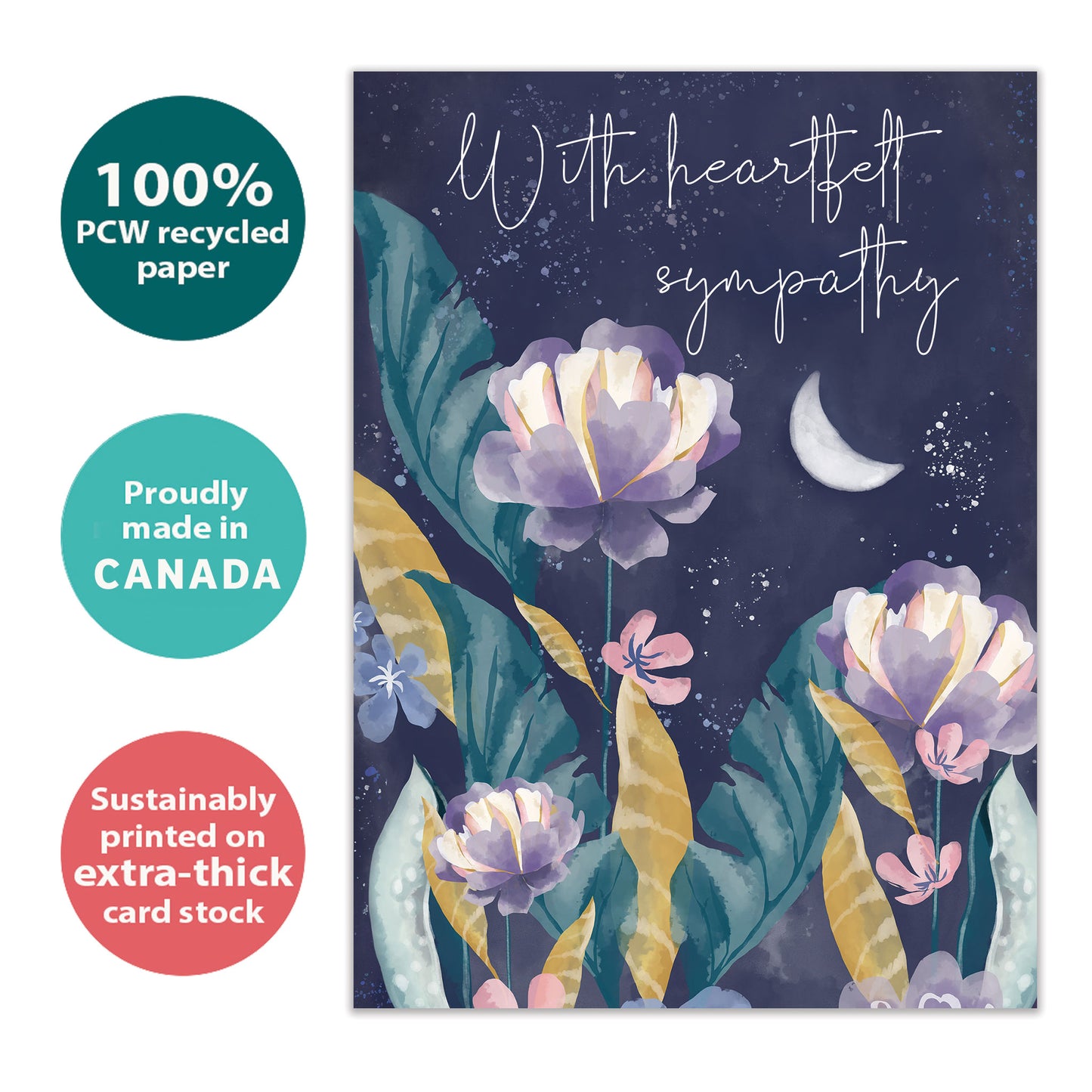 Heartfelt Moon Sympathy Card