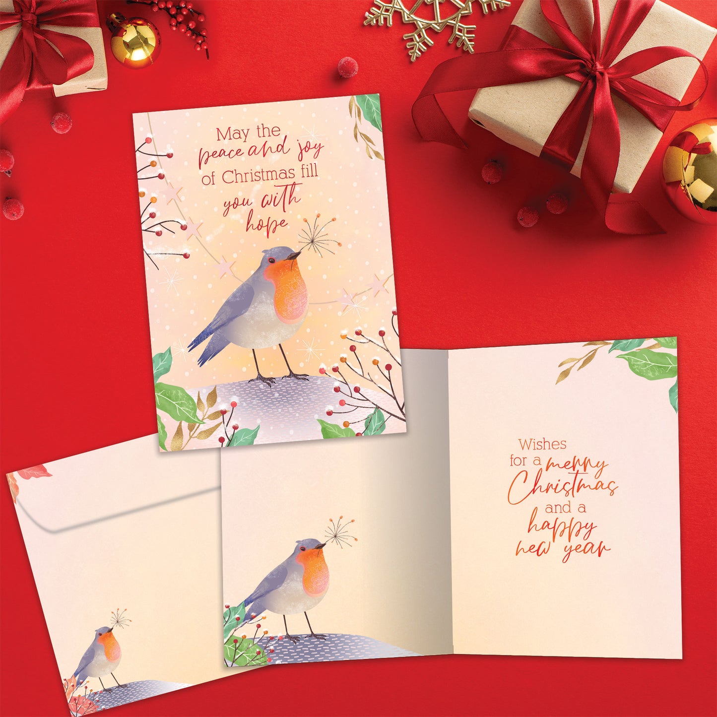 Peace Joy Hope Christmas Card