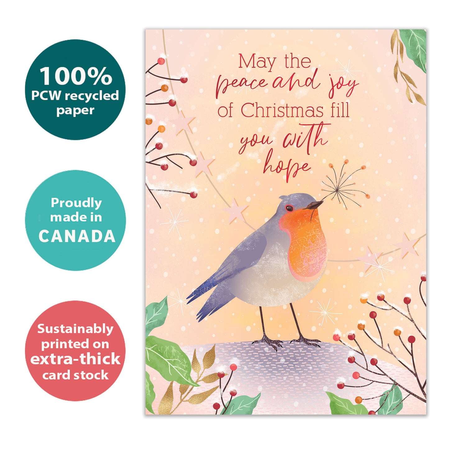 Peace Joy Hope Christmas Card