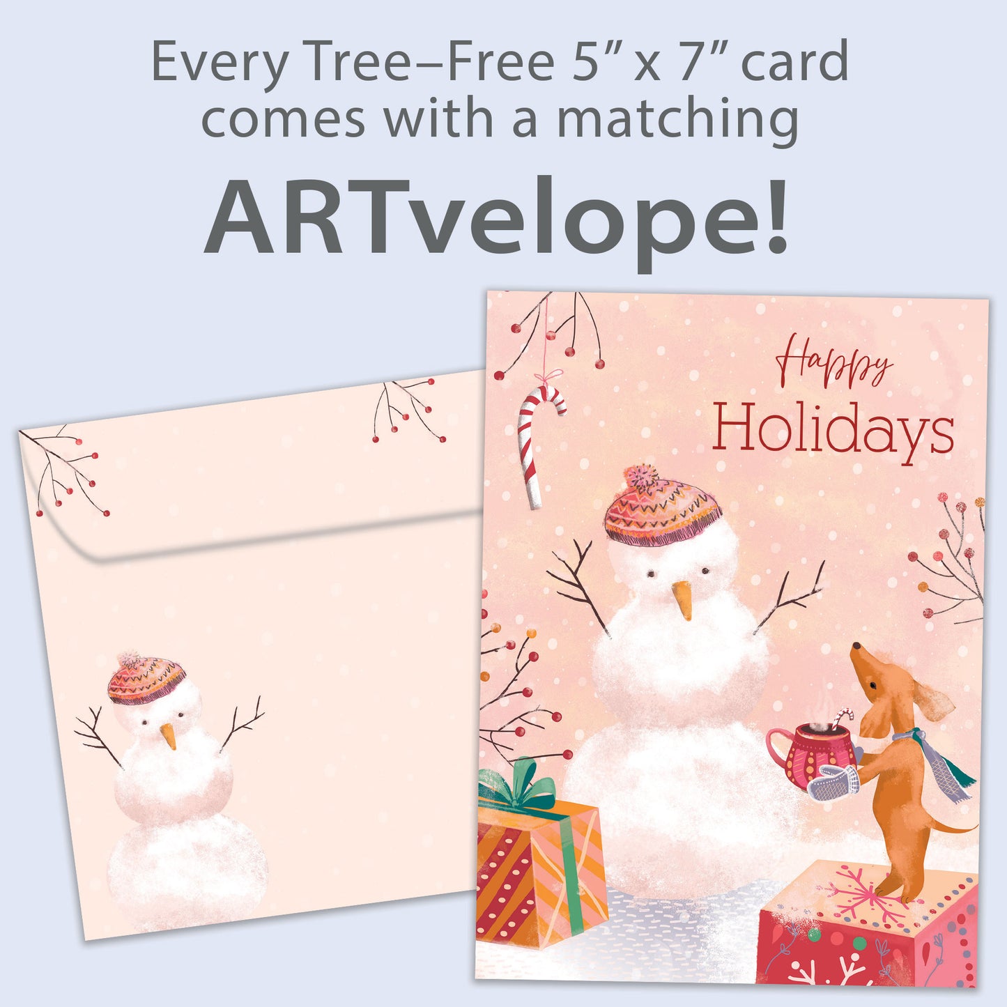 Comfort Joy Snowman Holiday Card
