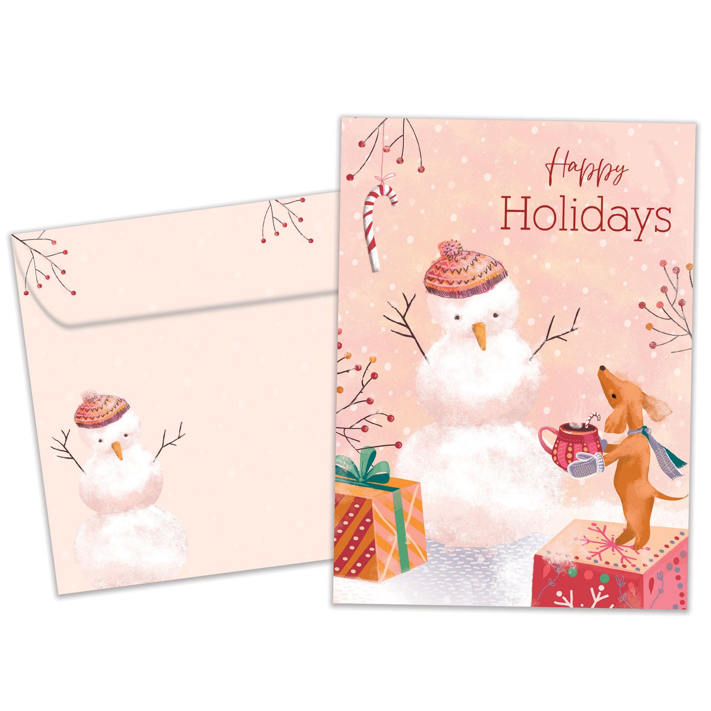 Comfort Joy Snowman Holiday Card