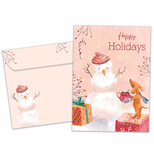 Comfort Joy Snowman Holiday Card