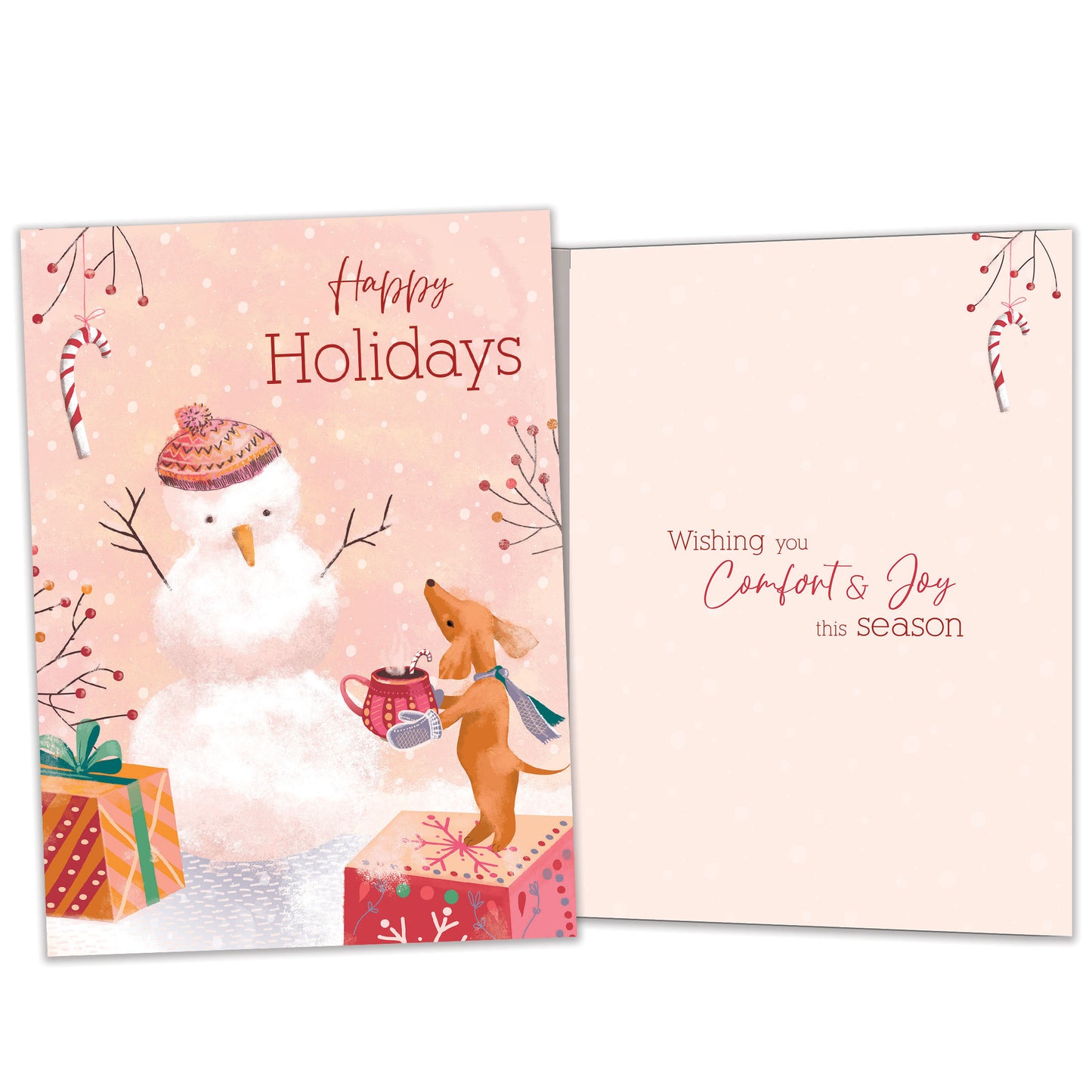Comfort Joy Snowman Holiday Card