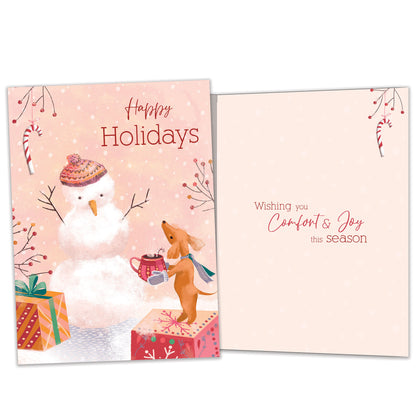 Comfort Joy Snowman Holiday Card