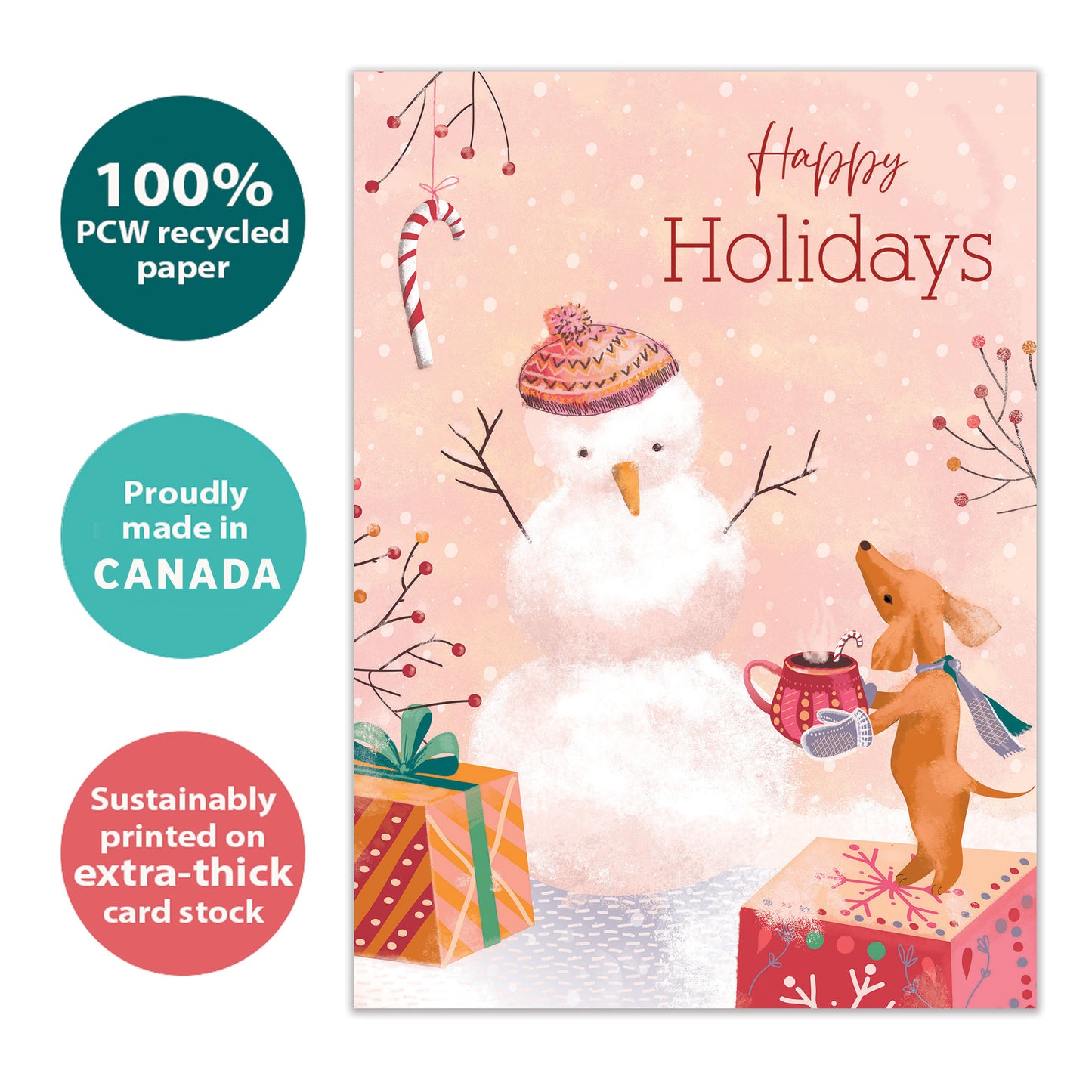 Comfort Joy Snowman Holiday Card