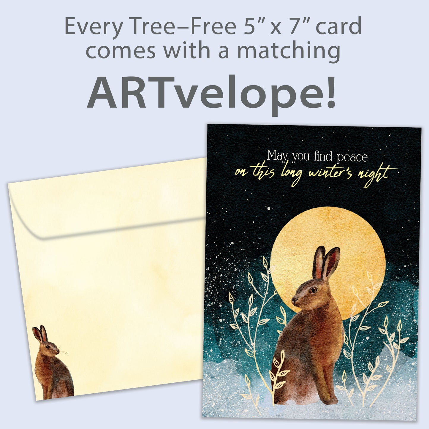 Peaceful Rabbit Solstice Card