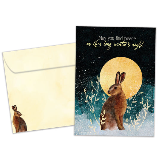 Peaceful Rabbit Solstice Card