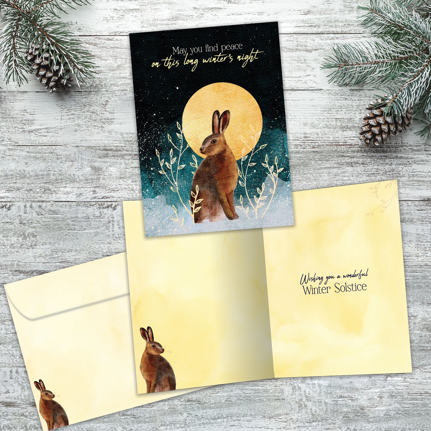Peaceful Rabbit Solstice Card