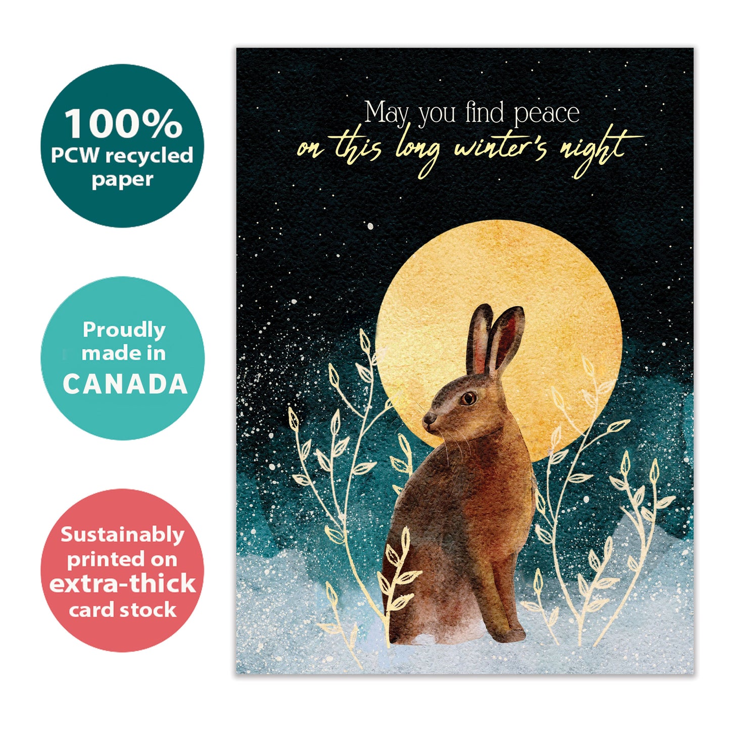 Peaceful Rabbit Solstice Card