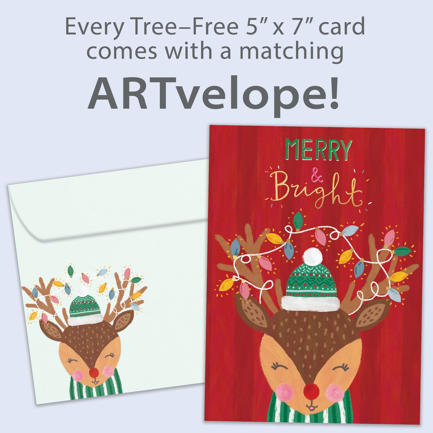 Merry Bright Reindeer Christmas Card